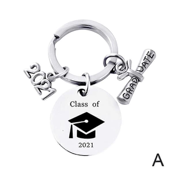 Rund nøkkelring i rustfritt stål - Gave til konfirmasjon/avslutning