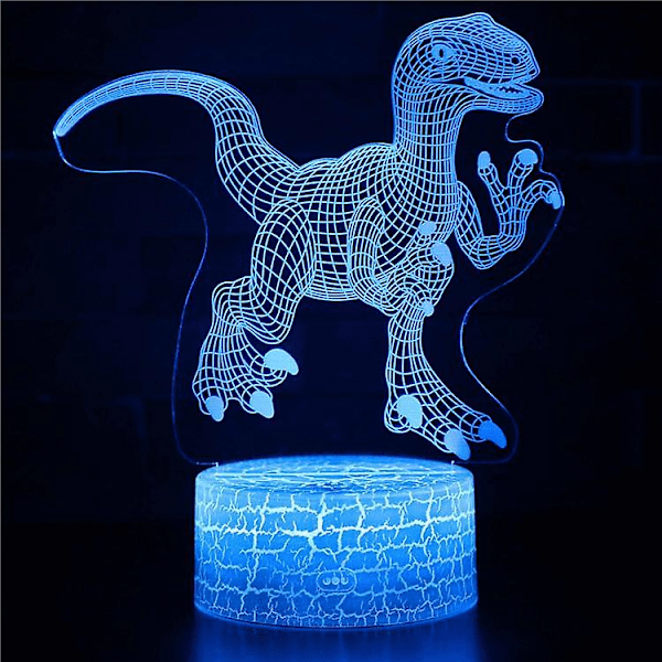 Dinosaurus 3d led yövalo lamppu 7 väriä pöytävalot lelut lahja lapselle kodin sisustus