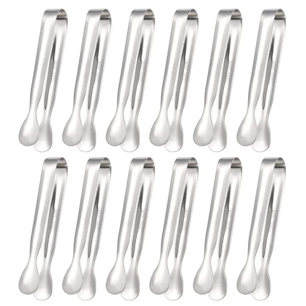 Godisbar tänger, rostfritt stål istång set godistänger mini serveringstänger för bröllopsfest, silver