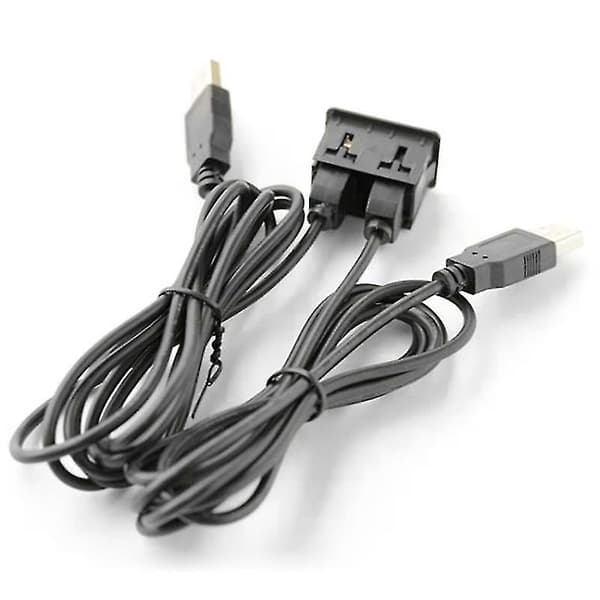 150cm Bil Dash Mount 2 Usb Port Panel Auto Båd Dual Usb-tapyc Forlængerkabel Adapter Til（sort）