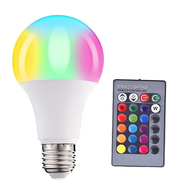 2 färgskiftande fjärrkontrolllampor med färgglada minnes-LED-lampor