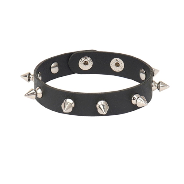 Svart håndleddsmansjettbelte armbånd armbånd lær armbånd punk rock armbånd（3）