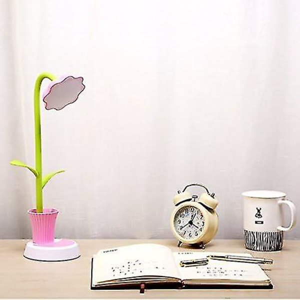 Barne-LED-skrivebordslampe, bordlampe, USB-oppladbar, dimbar, berøringsfølsom bryter, dekorlampe, justerbar svanehals, øyepleiende leselampe