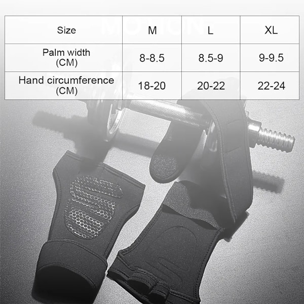 Fitnesshandskar med handledsstöd, sporthandskar, träningshandskar för män och kvinnor (svart, M)