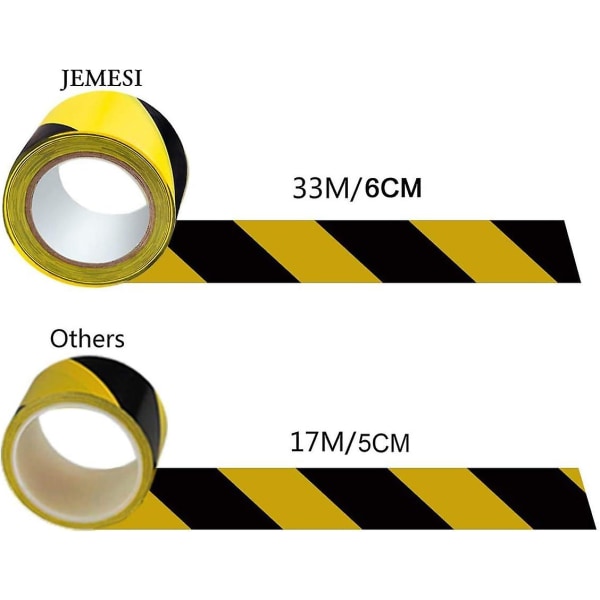 Säkerhetstejp, Farovarningstejp 33m X 60mm Svart och gul märkningstejp för varningsskyltar