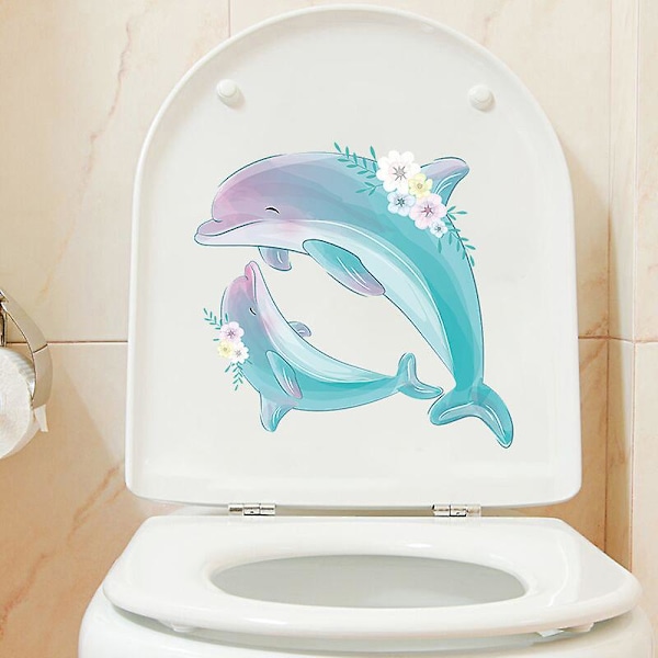 Dww-Dream Whale Toilet Lid Sticker, Home Decor Wall Sticker