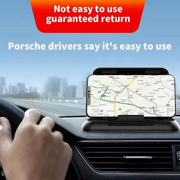 Solskjerm Bil Dashbord Telefon GPS Holdere Fester Sklisikker Matte Puta Stativ Universal（Svart sølv）