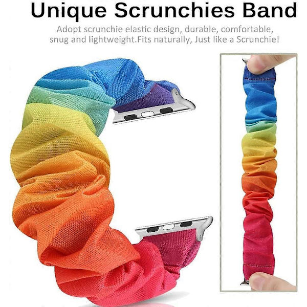 Kompatibel Apple Watch Series 7 41mm Scrunchie-band, Mjukt Tryckt Elastiskt Scrunchie-band för Apple Watch Series 7/SE/6/5/4/3/2/1 38mm 40mm 41mm