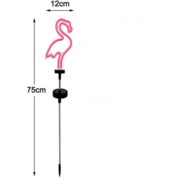 2 Pack Flamingo Neon Pink Solar Garden Lights for Lawn Paths