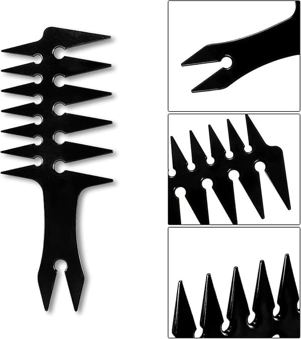 Mænds Big Back Head Big Wide Tooth Texture Styling Comb (Sort, 1 stk)
