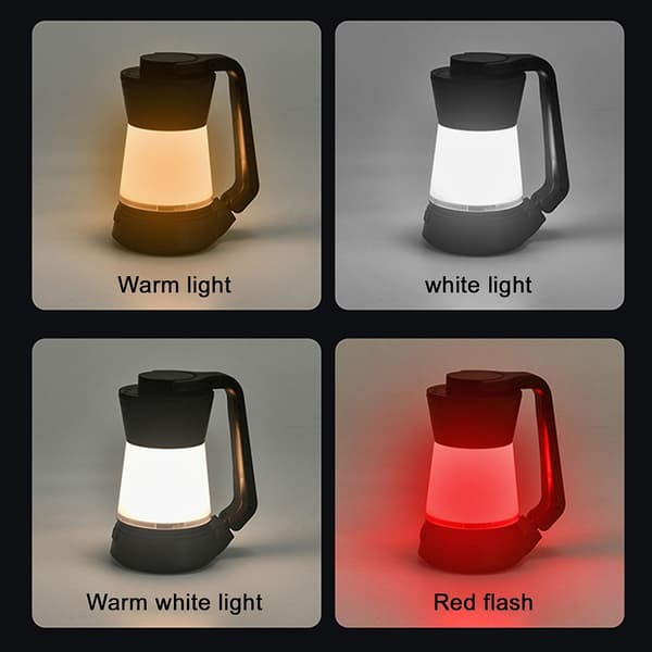 Lommelykt LED-lommelykt utendørs multifunksjonell 3-i-1 campinglys（BK）
