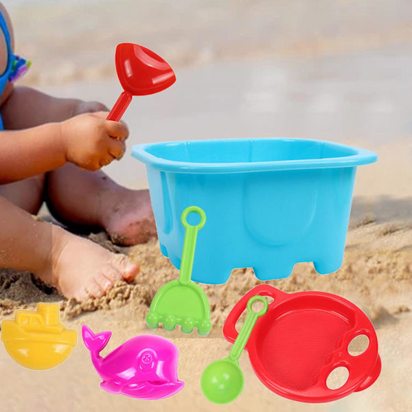 10 st strand sandlåda härlig pedagogisk slät yta strandhink spade set för sommaren（Färg slumpmässig）