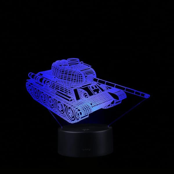 Led 3d belyst lampe optisk illusion skrivebord natlys med 7 farveskift