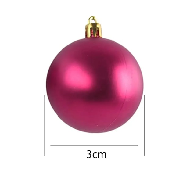 Julgranskulor okrossbara - Julklappar - för inomhus och utomhus - plast - 24 stycken (rosaröd 3CM)