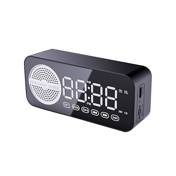 Udrensning Intelligent Bluetooth Lyd, Vækkeur, Højttaler, Ur Subwoofer, Bærbar Mini Desktop, Hjem, Udendørs Trådløs, Ny Model（Sort）