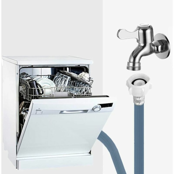 Vaskemaskintilførsel, forlengelse av oppvaskmaskinslange, 3/4 tommers kile oppvaskmaskin vanninntaksslange, universal inntaksslange for vaskemaskiner, oppvaskmaskiner