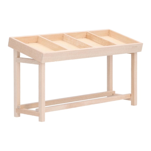 Nukkekodin hyllytelineet 1:12 Miniatyyripuinen telinehylly nukkekodille DIY-koriste Hedelmä- ja vihanneshylly3