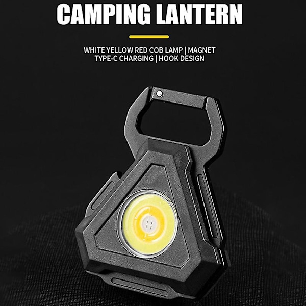 1 st USB-laddningsbar Mini Multifunktion Ficklampa COB Arbetslampa Med Stark Magnetisk 7 Belysningslägen 3 Färger