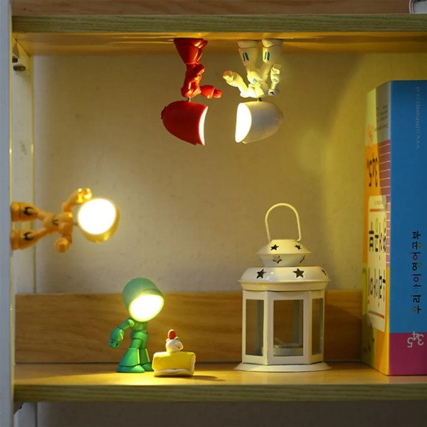 Mini LED Nattlampa Magnetisk skrivbordslampa Varmljus Skrivbordslampa Barngåva Gul