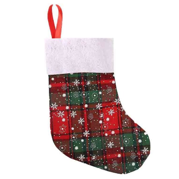 Julstrumpor Present Juldekoration Tillbehör Snowflake Små julstrumpor  Present Godis Sockswhite strumpor cb0e | Fyndiq