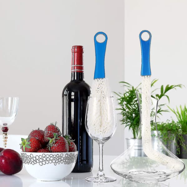 3-delad karaffrengöringsborste, flexibel för bägare/glasögonkoppar