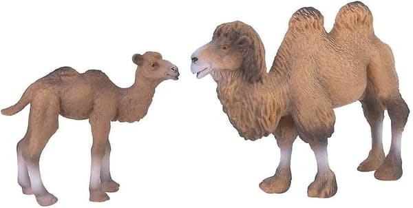 2 stk. miniature realistisk videnskabelig plastikdyr kamelmodel figur simulation kameldyr