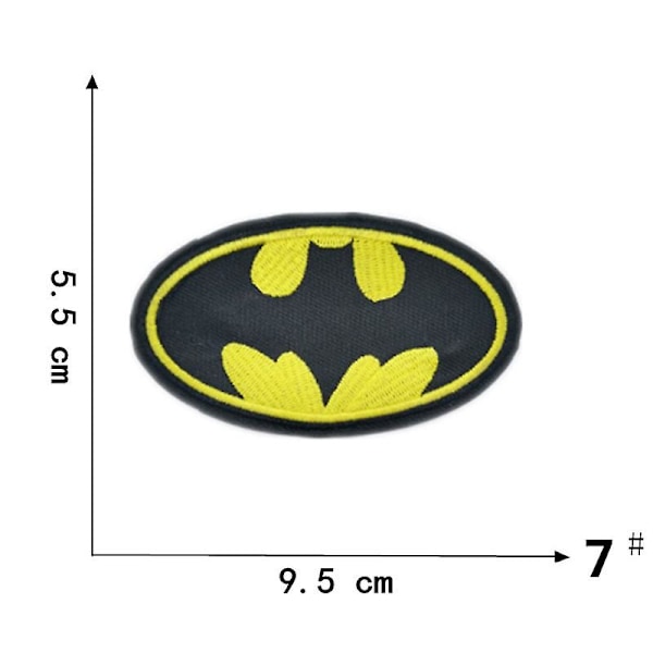 Dww-Ecusson - Batman 'Logo' - keltainen - 5,5 x 9,5 cm - kirjotut kangasmerkit silittämällä