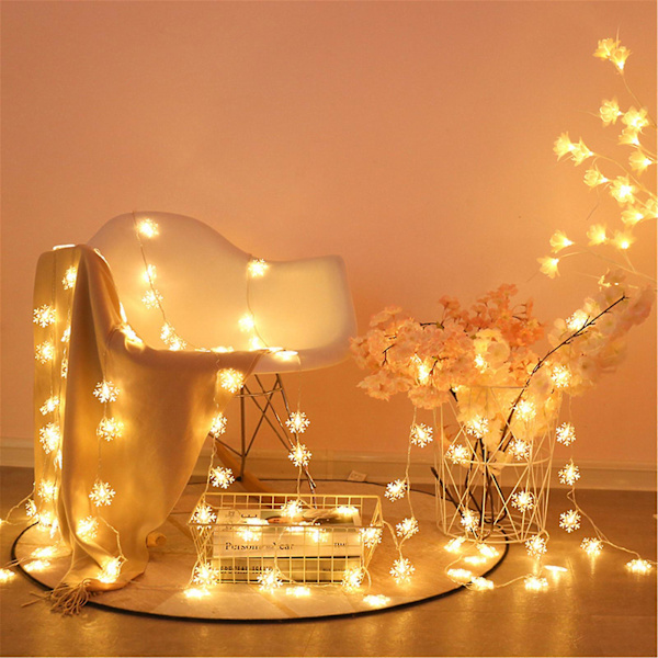 Julepynt 3 meter 20 LED snefnug snegl streng lys vinter eventyrland boligindretning
