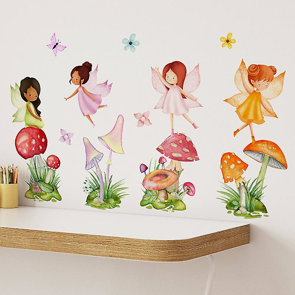 Dww-Elves cartoon mushrooms children's room enter house wall decoration stickers wallpaper decoration stickers