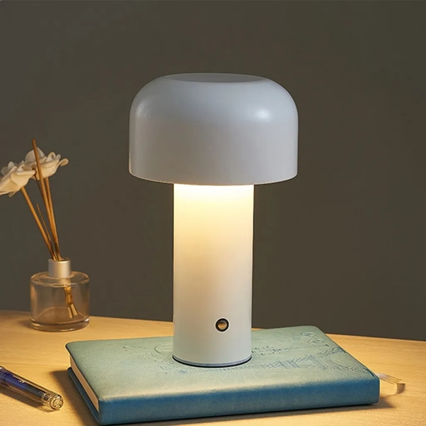 Trådlös LED-bordslampa, sänglampa Touch-dimbar skrivbordslampa med 3 ljusstyrkalägen Skrivbordslampa USB uppladdningsbar - vit