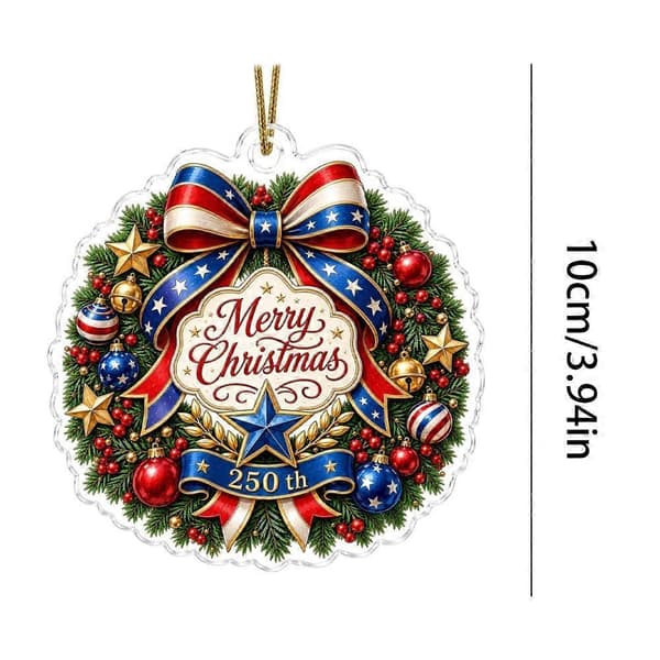 Patriotisk julepynt i akryl til minde om 250 år 4