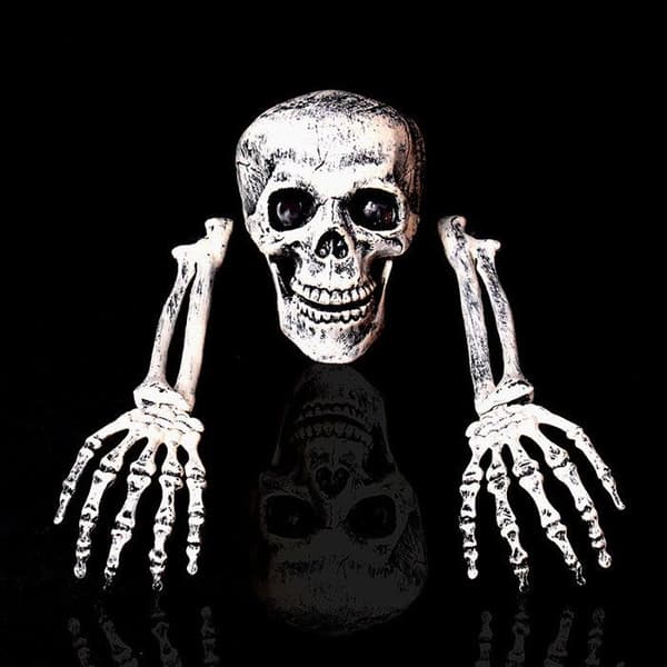 Handskelettdekoration - Halloween - Slitstark Plast - Vit