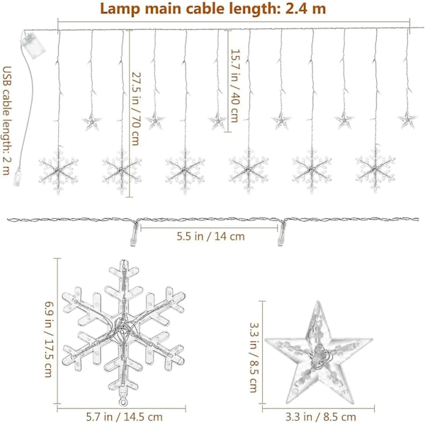 Wabjtam Joulu Lumikide Valot Led Lumikide Jääpuikko Valot Ajastin Joulu Valot Koriste