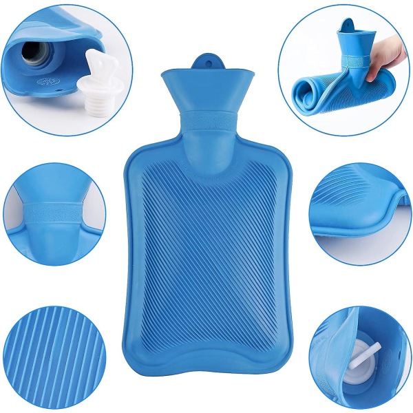 1,8l varmvattenflaska med lock - Söt varmvattenflaska för smärtlindring, nacke och axlar, fotvärmare, mensvärk, varm och kall terapi - Carto