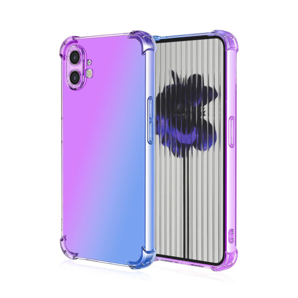 Gradient phone case är kompatibelt med alla mobiltelefoner 1, mjuk Tpu fyrhörns stötsäker cover lila blå