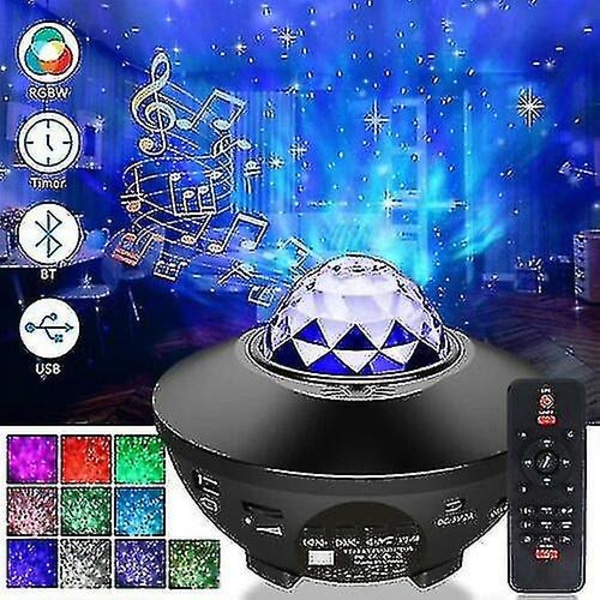 Bluetooth LED Galaxy Stjernenattlys Projektor Sky Party Lampe Gave