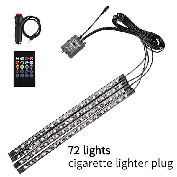 Auton LED-tunnelmavalo, muokattu auton sovelluksen tunnelmavalo, auton matkapuhelin bluetooth-koristevalo (72 valoa)