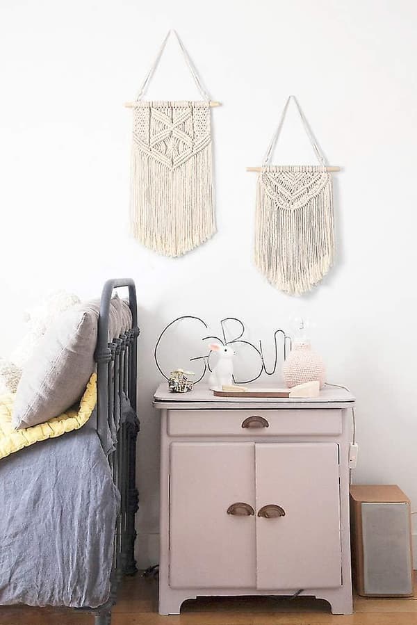 2 kpl Makramee seinävaate taidetta kudottu seinäkoriste Boho koti chic sisustus