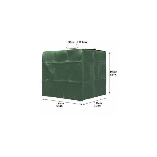 Vanntankdeksel, IBC-tankdeksel for 1000L tank, beskyttelsesdeksel for vanntankbeholder, støvtett, UV-bestandig, regntett, 120 x 100 x 116 cm (grønn)