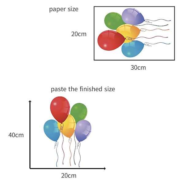 Tarra Seinätarra Koristeellinen itseliimautuva kalvo värikkäät ilmapallot Seinäkoriste olohuoneeseen makuuhuoneeseen