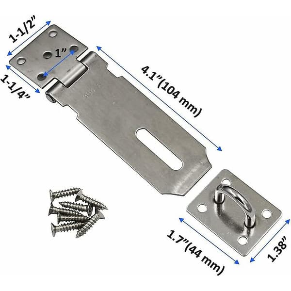 3-pack 10,5 cm rostfritt stål lås hasp med skruvar