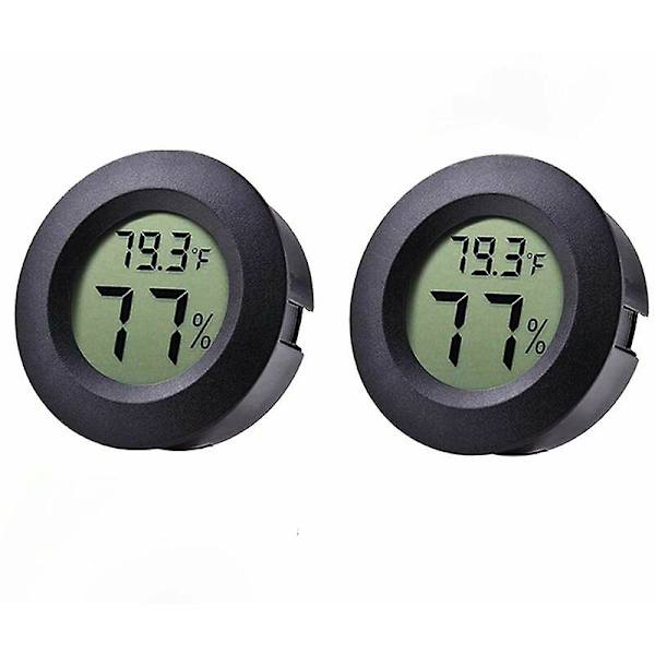 2-pack minikylskåp frys hygrometer termometer, elektronisk hygrometer, svart termometer