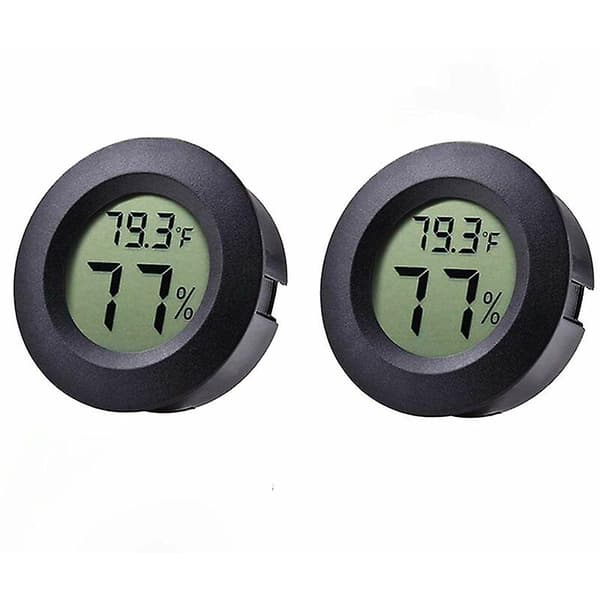 2 stk. Mini køleskabsfryser Hygrometer Termometer, Elektronisk Hygrometer, Sort Termometer