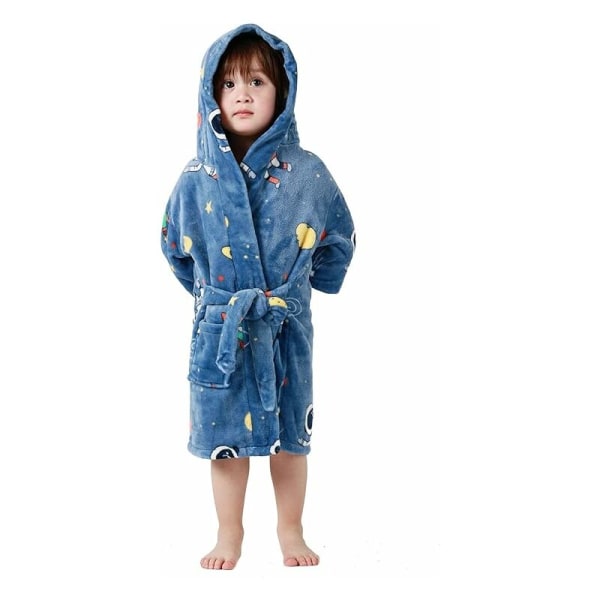 Barn Morgonrock Pojkar Flickor Huvtröja Robes Toddler Mjuk Pyjamas Nattkläder（110cm）