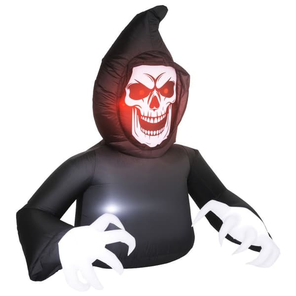 Oppustelig Halloween-dødsfigur med LED, blæser og kabel