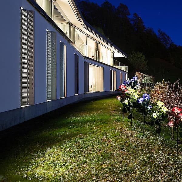 Utomhus solcellslampor med LED-rosor (vit)