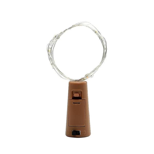 6-pack vinflaske ljusslingor med kork, 2m, 20 LED