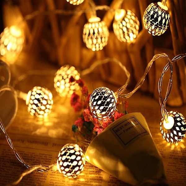 Gulvstrengslys 21ft 30 LED-kugler Starlight Solar Fairy Lights Hjem Havefest Festival
