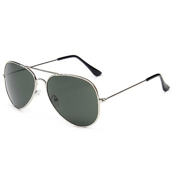 Pilot Silver Green Glass Silver solglasögon
