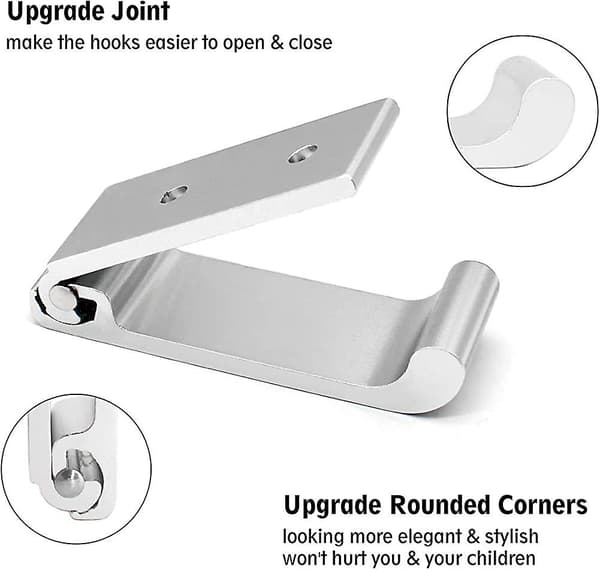 Fällbar väggkrok, osynlig fällbar väggkonsol, 4 st aluminium väggmonteringspresent